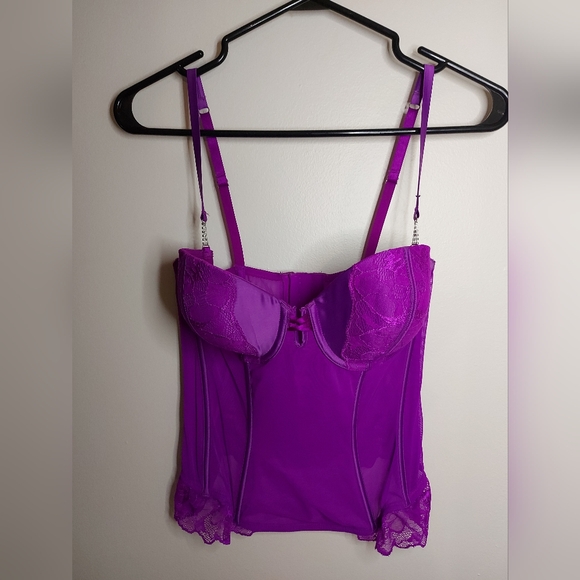 La Senza Purple Rhinestone Corset Lingere - Picture 5 of 6